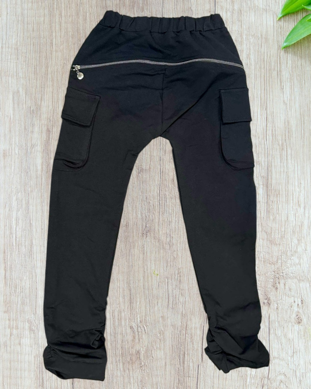 Kids Black pants with zipper