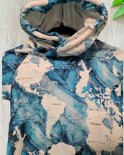 Load image into Gallery viewer, White and blue map hoodie
